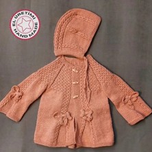 Uretti - Talia 8659 1674 El Örgüsü Kız Çocuk Yavruağzı Hırka ve Şapka Takım - 2 Yaş