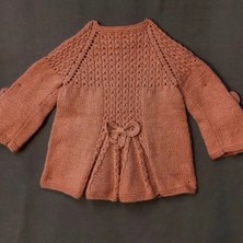 Uretti - Talia 8659 1674 El Örgüsü Kız Çocuk Yavruağzı Hırka ve Şapka Takım - 2 Yaş