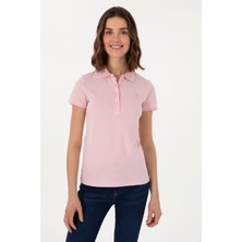 U.S. Polo Assn. Kadın Açık Pembe Basic Polo Yaka Tişört 50300896-VR078