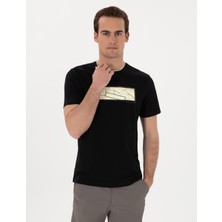 Pierre Cardin Erkek Siyah Regular Fit Isıya Duyarlı Renk Değiştiren Bisiklet Yaka Tişört 50302577-VR046