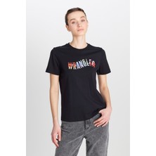 %100 Pamuk Regular Fit Normal Kesim Bisiklet Yaka Siyah Tişört