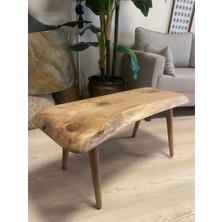 Kastawoods 2180060 Ceviz El Yapımı Kütük Orta Sehpa 90 x 33, Yükseklik:45