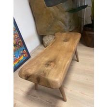 Kastawoods 2180060 Ceviz El Yapımı Kütük Orta Sehpa 90 x 33, Yükseklik:45