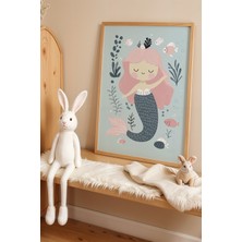 Artiera Deniz Kızı Rüyası - Doğal Ahşap Çerçeveli Çocuk ve Bebek Odası Tablosu