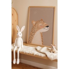 Artiera Gururlu Leopar - Doğal Ahşap Çerçeveli Çocuk ve Bebek Odası Tablosu