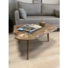 Kastawoods 2180063 Ceviz El Yapımı Kütük Orta Sehpa 78 x 54, Yükseklik:43