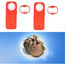 Serendipitous Spor Kamera Lensli Silikon Kılıf INSTA360 X4 Panorama Gövde Toz Geçirmez, Düşmeye Dayanıklı, Her Yönüyle Silikon Kılıf, Kırmızı (Yurt Dışından)