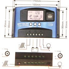 Serendipitous Mppt Güneş Kontrol Cihazı Çift USB LCD Ekran 12V 24V Otomatik Güneş Pili Paneli Şarj Regülatörü Yüklü (100A) (Yurt Dışından)