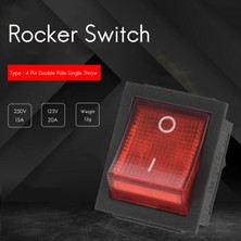 Serendipitous Kırmızı Işık 4 Pin Dpst On/off Geçmeli Basmalı Anahtar 15A/250V 20A/125V Ac 28X22MM (Yurt Dışından)