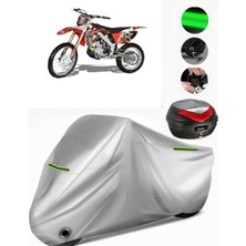 Apachi 4V Cross Arka Çanta Uyumlu Motosiklet Brandası Premium (Kilit Uyumlu)-Gri