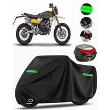 Caballero 500 Rally Arka Çanta Uyumlu Motosiklet Brandası Premium (Kilit Uyumlu)-Siyah