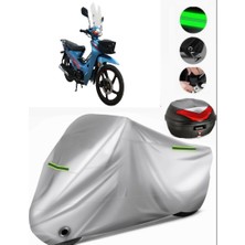 Apachi Myra Arka Çanta Uyumlu Motosiklet Brandası Premium (Kilit Uyumlu)-Gri