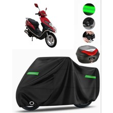 Apachi Pusat Arka Çanta Uyumlu Motosiklet Brandası Premium (Kilit Uyumlu)-Siyah