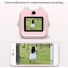 Serendipitous Çocuk Fotoğraf Makinesi 2.4 Inç IPS Ekran Çocuk Kamerası Anında Baskı Video Kaydı Fotoğraf Çekme Doğum Günü Hediyesi Pembe (B) (Yurt Dışından)