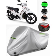 Dorado Akida Cub 125 Arka Çanta Uyumlu Motosiklet Brandası Premium (Kilit Uyumlu)-Gri