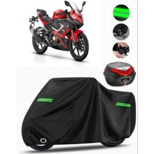 Qj SRK125 R Arka Çanta Uyumlu Motosiklet Brandası Premium (Kilit Uyumlu)-Siyah