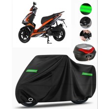 Rmg Moto Gusto Fantasy 125 Arka Çanta Uyumlu Motosiklet Brandası Premium (Kilit Uyumlu)-Siyah