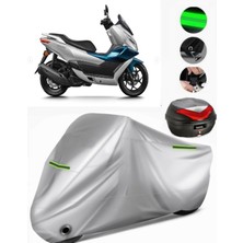 Cf Moto Cf 150 Arka Çanta Uyumlu Motosiklet Brandası Premium (Kilit Uyumlu)-Gri