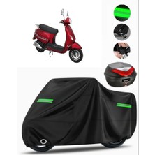 Rmg Moto Gusto Diva 50 Arka Çanta Uyumlu Motosiklet Brandası Premium (Kilit Uyumlu)-Siyah
