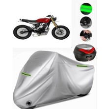 Mutt Razorback 125 Arka Çanta Uyumlu Motosiklet Brandası Premium (Kilit Uyumlu)-Gri