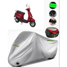 Rmg Moto Gusto Diva 50 Arka Çanta Uyumlu Motosiklet Brandası Premium (Kilit Uyumlu)-Gri