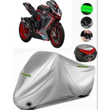 Mv Agusta F3 800 Arka Çanta Uyumlu Motosiklet Brandası Premium (Kilit Uyumlu)-Gri