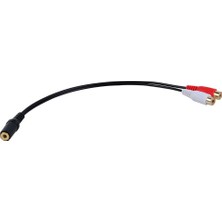 Altın Kaplama 3.5mm Jack Dişi 2 Dişi Jaklar Stereo Adaptör Ses Ayırıcı Rca (15CM) Siyah (Yurt Dışından)