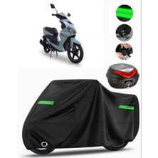 Motolux W46 Arka Çanta Uyumlu Motosiklet Brandası Premium (Kilit Uyumlu)-Siyah