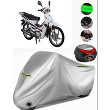 Rmg Moto Gusto Spyder 100 Arka Çanta Uyumlu Motosiklet Brandası Premium (Kilit Uyumlu)-Gri