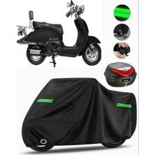 Rmg Moto Gusto Clasico Arka Çanta Uyumlu Motosiklet Brandası Premium (Kilit Uyumlu)-Siyah