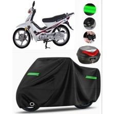 Rmg Moto Gusto Spark Arka Çanta Uyumlu Motosiklet Brandası Premium (Kilit Uyumlu)-Siyah