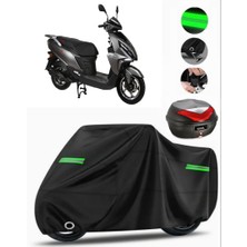 Rmg Moto Gusto Prego 125 Arka Çanta Uyumlu Motosiklet Brandası Premium (Kilit Uyumlu)-Siyah