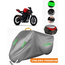 Vinleks Gri Mv Agusta Brutale 800 Arka Çanta Uyumlu Motosiklet Brandası (Kilit Uyumlu)
