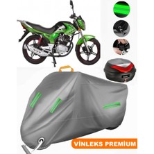 Vinleks Gri Rmg Moto Gusto Fortuna Arka Çanta Uyumlu Motosiklet Brandası (Kilit Uyumlu)