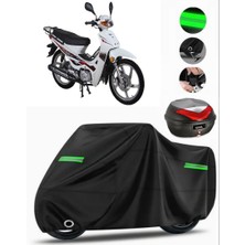 Rmg Moto Gusto Rmg 50 Arka Çanta Uyumlu Motosiklet Brandası Premium (Kilit Uyumlu)-Siyah