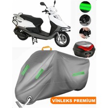 Vinleks Gri Abush Speedy 110I Arka Çanta Uyumlu Motosiklet Brandası (Kilit Uyumlu)