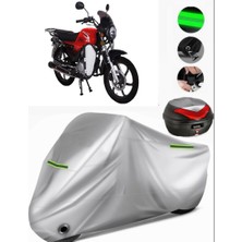 Rmg Moto Gusto Ranger 100 Arka Çanta Uyumlu Motosiklet Brandası Premium (Kilit Uyumlu)-Gri