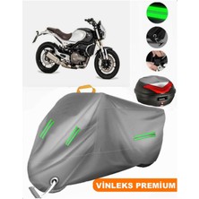 Vinleks Gri Qj SRV550 Arka Çanta Uyumlu Motosiklet Brandası (Kilit Uyumlu)