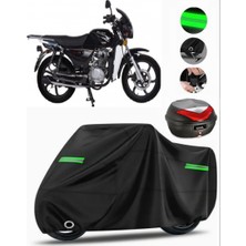 Rmg Moto Gusto Ranger 150 Arka Çanta Uyumlu Motosiklet Brandası Premium (Kilit Uyumlu)-Siyah