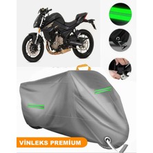 Vinleks Gri Qj SRK700 Uyumlu Motosiklet Brandası Lüx Kalite (Kilit Uyumlu)