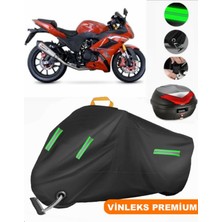 Vinleks Siyah Bumoto/jinling Calibre 250CC Arka Çanta Uyumlu Motosiklet Brandası(Kilit Uyumlu)