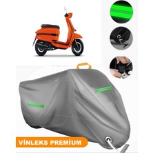 Vinleks Gri Lambretta V125 Special Uyumlu Motosiklet Brandası Lüx Kalite (Kilit Uyumlu)