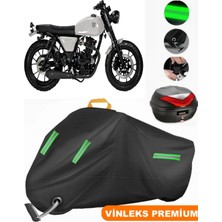 Vinleks Siyah Mutt Fsr 125 Arka Çanta Uyumlu Motosiklet Brandası Lüx Kalite (Kilit Uyumlu)