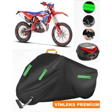 Vinleks Siyah Beta Rr 4t Enduro 350 Arka Çanta Uyumlu Motosiklet Brandası Lüx Kalite (Kilit Uyumlu)