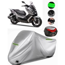 Voge Sr1 Arka Çanta Uyumlu Motosiklet Brandası Premium (Kilit Uyumlu)-Gri