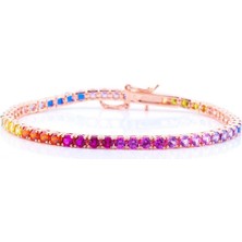 Necati Gün Renkli Taş Rose Kaplama Su Yolu Bileklik