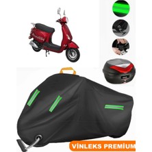 Vinleks Siyah Rmg Moto Gusto Diva 50 Arka Çanta Uyumlu Motosiklet Brandası Lüx Kalite (Kilit Uyumlu)