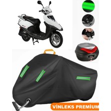 Vinleks Siyah Rmg Moto Gusto Santa 125 Arka Çanta Uyumlu Motosiklet Brandası(Kilit Uyumlu)
