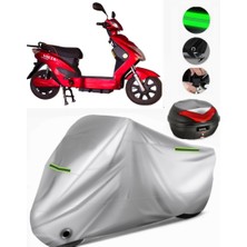 Volta Vsx Arka Çanta Uyumlu Motosiklet Brandası Premium (Kilit Uyumlu)-Gri