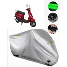 Rmg Moto Gusto Diva 50 Uyumlu Motosiklet Brandası Premium (Kilit Uyumlu)-Gri